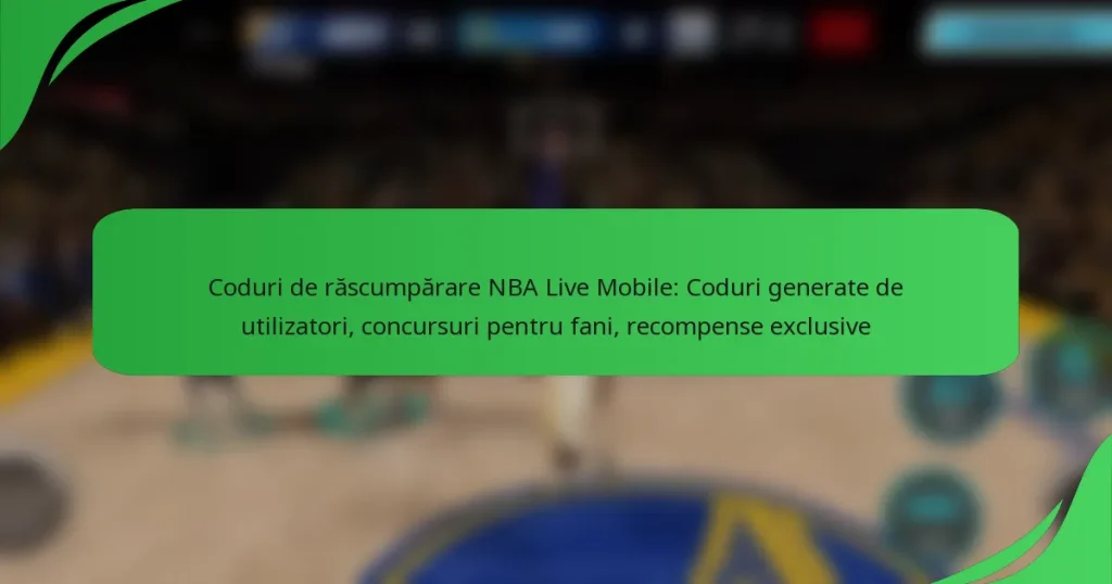 Coduri de răscumpărare NBA Live Mobile: Coduri generate de utilizatori, concursuri pentru fani, recompense exclusive