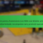 Premii pentru Evenimente Live NBA Live Mobile: articole ediție limitată, recompense rare, promoții speciale