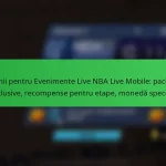Premii pentru Evenimente Live NBA Live Mobile: pachete exclusive, recompense pentru etape, monedă specială