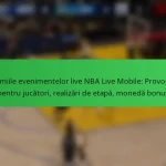 Premiile evenimentelor live NBA Live Mobile: Provocări pentru jucători, realizări de etapă, monedă bonus